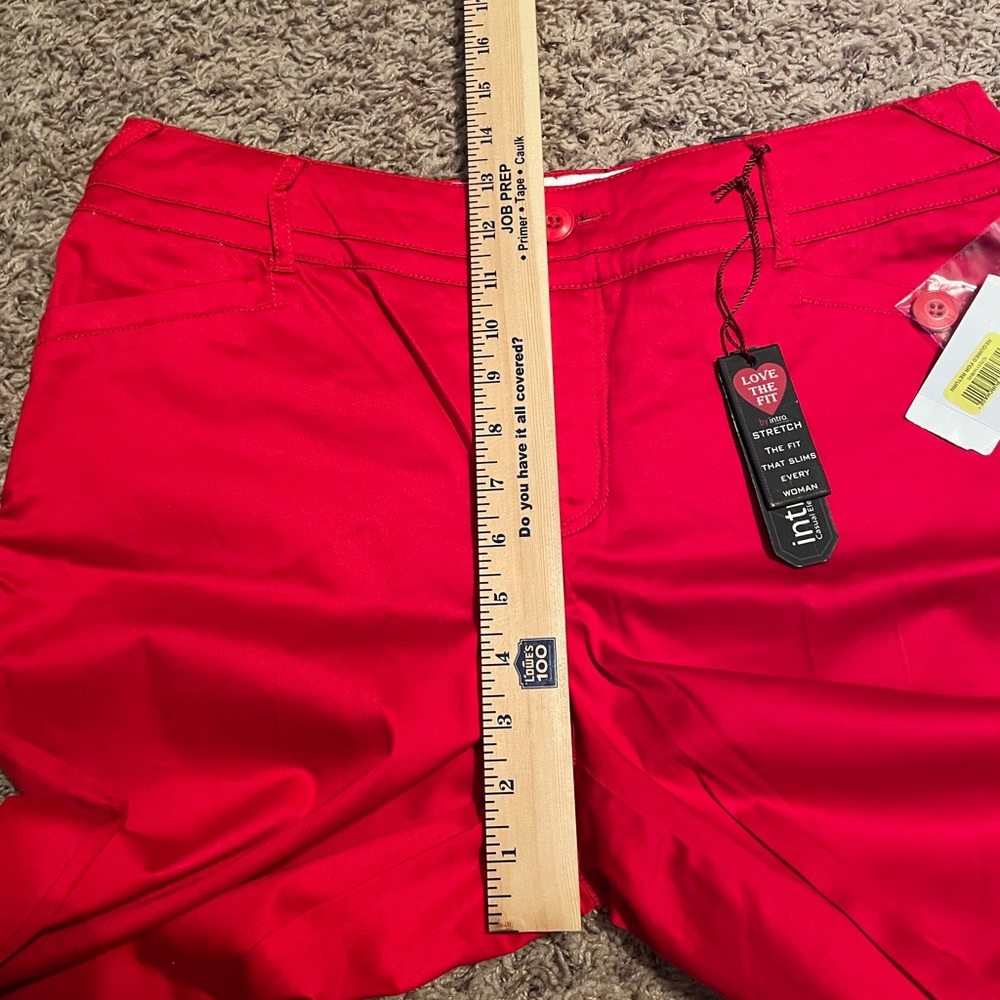 NWT INTRO Have you tried INTRO to Casual Elegance Capris? Ladies stretch Red NEW - Picture 11 of 14
